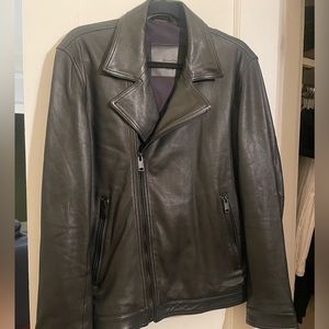 Massimo Dutti Leather Biker Jacket